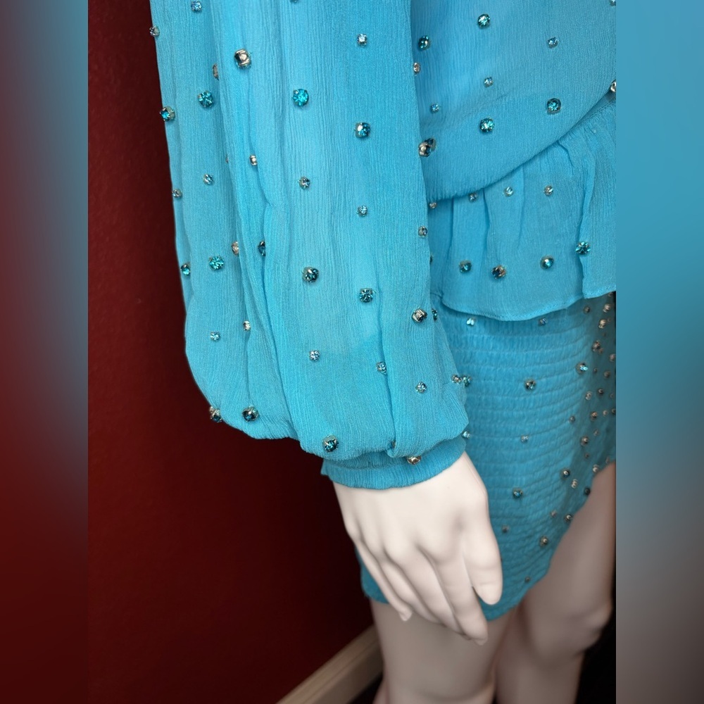 NWT Retrofête- The Lennon Dress in Color Blue Atoll. Size M - Picture 9 of 12